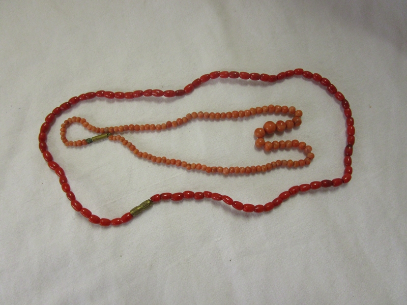 2 Victorian coral necklaces