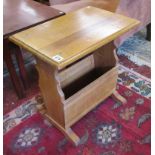 Oak magazine rack coffee table