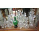 Collection of decanters and claret jugs