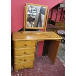 Pine dressing table with swing mirror