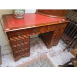 Leather top pedestal desk