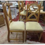 Set of 6 pine dining chairs