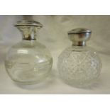 2 hallmarked silver topped perfume bottles