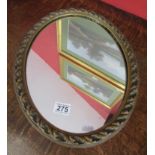 Oval gilt framed mirror