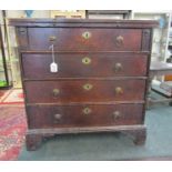 Early oak bachelor chest - W: 73cm D: 29cm H: 72cm