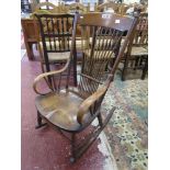 Oak and spindle back Arts & Crafts rocking chair