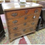 Small & early oak 4 drawer chest - Ref 22 - W: 77cm D: 41cm H: 83cm