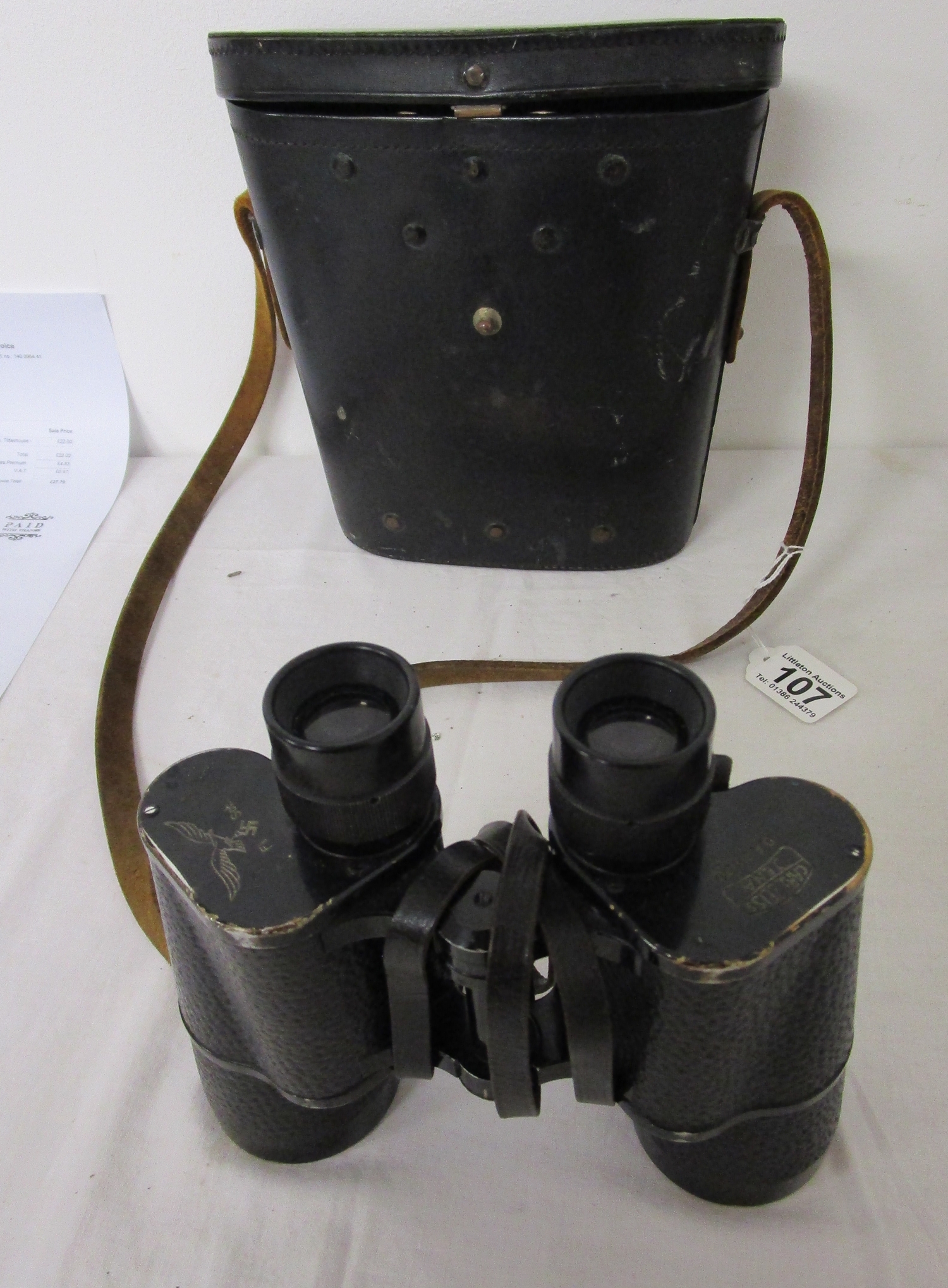Nazi WWII Carl Zeiss 7x50 binoculars, marked with eagle and swastika
