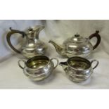 Hallmarked silver tea set - Approx gross weight 1320g