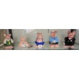 Set of 5 Wade pig money boxes complete with stoppers