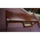 Reproduction French style mahogany hall table - W: 139cm D: 41cm H: 69cm