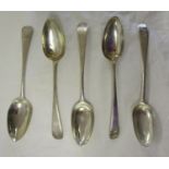 Collection of 5 hallmarked silver spoons - Approx weight 193g