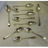 5 hallmarked silver and 1 white metal spoon - Approx silver weight of hallmarked pieces 295g