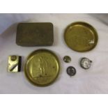 Collection of trench-art etc to include vesta case and officers trench watch