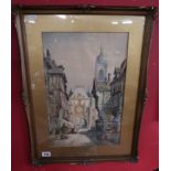 Watercolour - Rouen by C J Keats R.B.A. (Image size 32cm x 50cm)