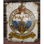 Original enamelled NAFFI sign - 76.5cm x 61cm