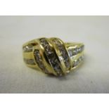 18ct gold stone set designer ring