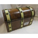 Walnut dome top tea caddy