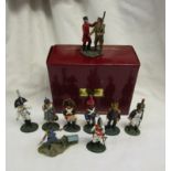 Boxed WWI toy soldier entitled 'The Veterans Farewell' & 8 others