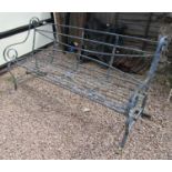 Early iron garden bench - L: 201cm