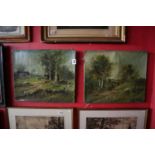 Pair of oils on canvas - Rural scenes (55cm x 46cm)