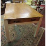 Pine & painted farmhouse table - L: 149cm W: 88cm H: 76cm
