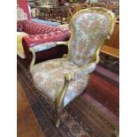 Gilt framed French armchair