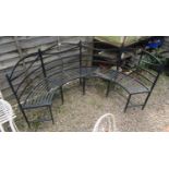 Demi lune steel garden bench - L: 180cm