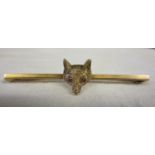 Victorian gold ruby & diamond fox brooch