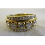 Unusual 18ct gold diamond set ring