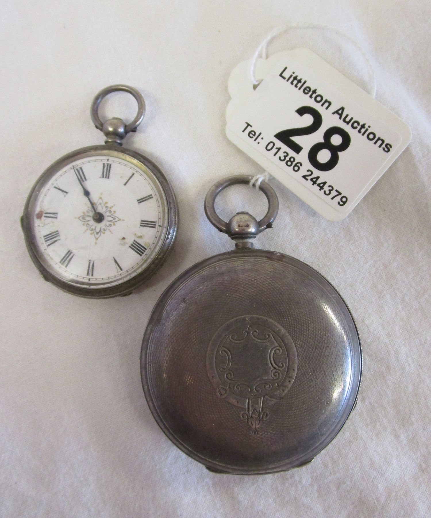 2 silver pocket watches