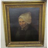 Early oil on canvas - Elder gentleman - Image size: 48cm x 58cm