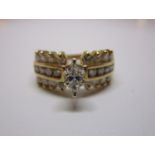 Unusual 18ct gold diamond set ring