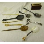 Collection of interesting spoons & Joe Hall lighter