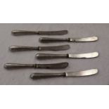 6 silver handled butter knives