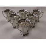Set of 6 Arts & Crafts silver shot cups circa 1911 - Reg 464435 - Approx 210g