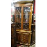 Georgian style yew corner cupboard