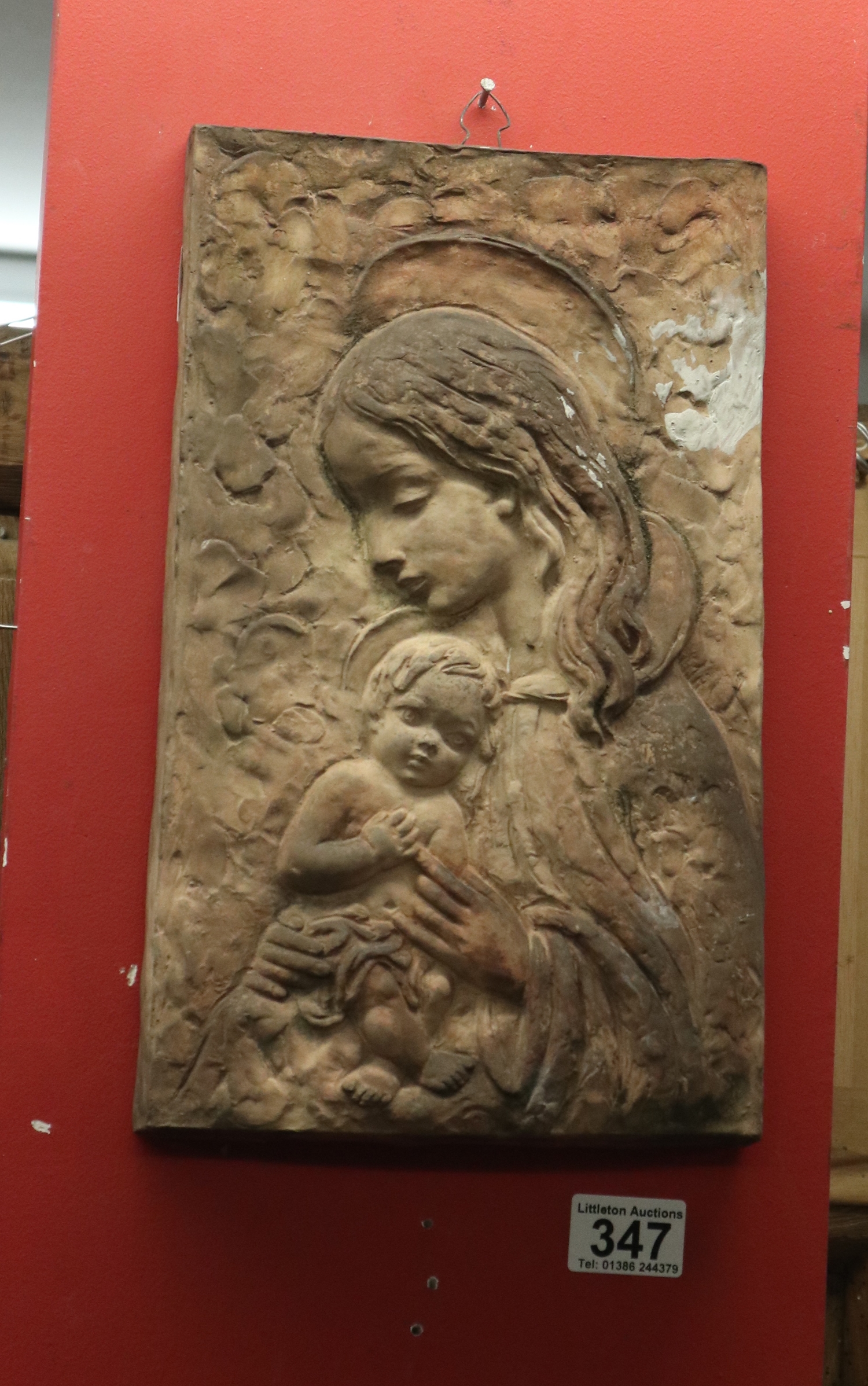 Terracotta plaque - Mary & Jesus