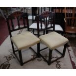 Set of 4 oak Gothic style dining chairs