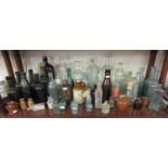 Large collection of vintage & antique bottles to include Gasoline Hampton Pharmacy