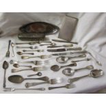 Collection of silver plate flatware etc