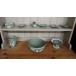 Collection of Wedgwood green Jasperware