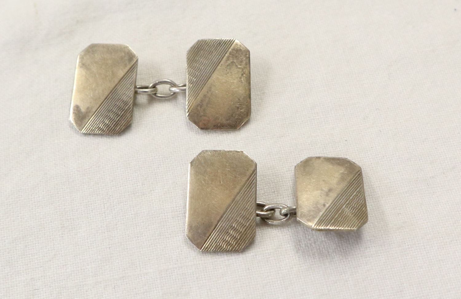 Pair of silver cufflinks