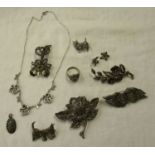 Collection of marcasite set jewellery