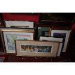 Collection of framed pictures