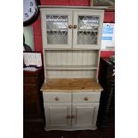 Pine & painted dresser - W: 92cm D: 44.5cm H:197cm