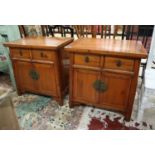 Pair of Oriental cupboards - W: 66cm D: 46cm H:70cm