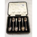 6 cased silver teaspoons - Approx 72g