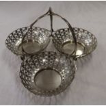 Silver hallmarked triple tray - Approx 187g