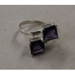 Silver amethyst ring